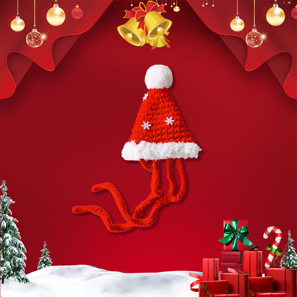 

Christmas Pet Knitted Scarf & Cat Bib Pendant Size S
