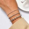 Stackable Dainty Small Beads Chain Bracelet Silver Color Layered Wristband for Men And Women Jewelry
