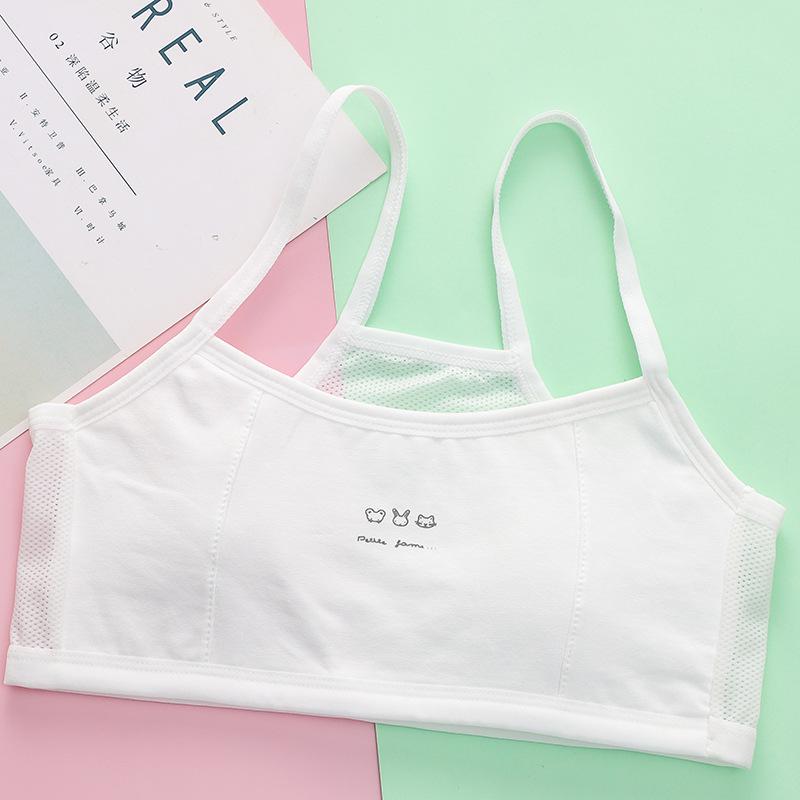 Summer Pure Cotton Mesh Girls' Camisole Tank Top - Student and Child Base Layer