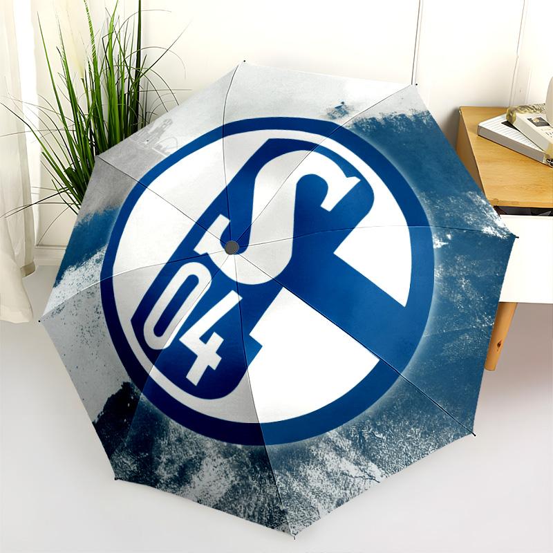 FC Schalke 04 Pattern, Automatic Folding Umbrella, Portable and Foldable Design, 8 Ribs, a Christmas or Birthday Gift.
