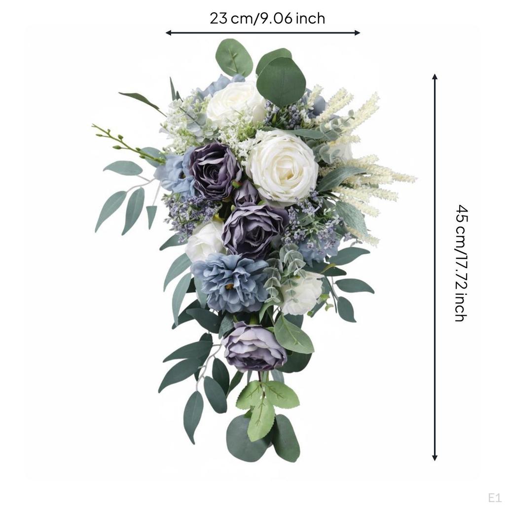 Artificial Bridal Bouquet Ready to Use European Style Realistic Look for Brides,
