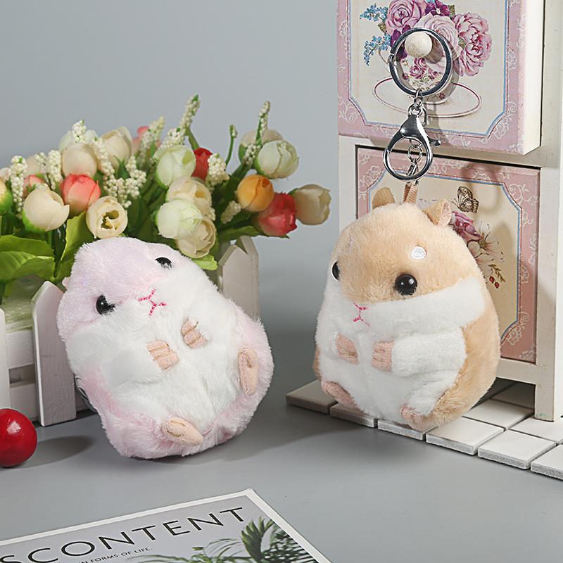 Plush Hamster Playful Toy Cartoon Keychain Adorable Gift For Young Girls And Kids