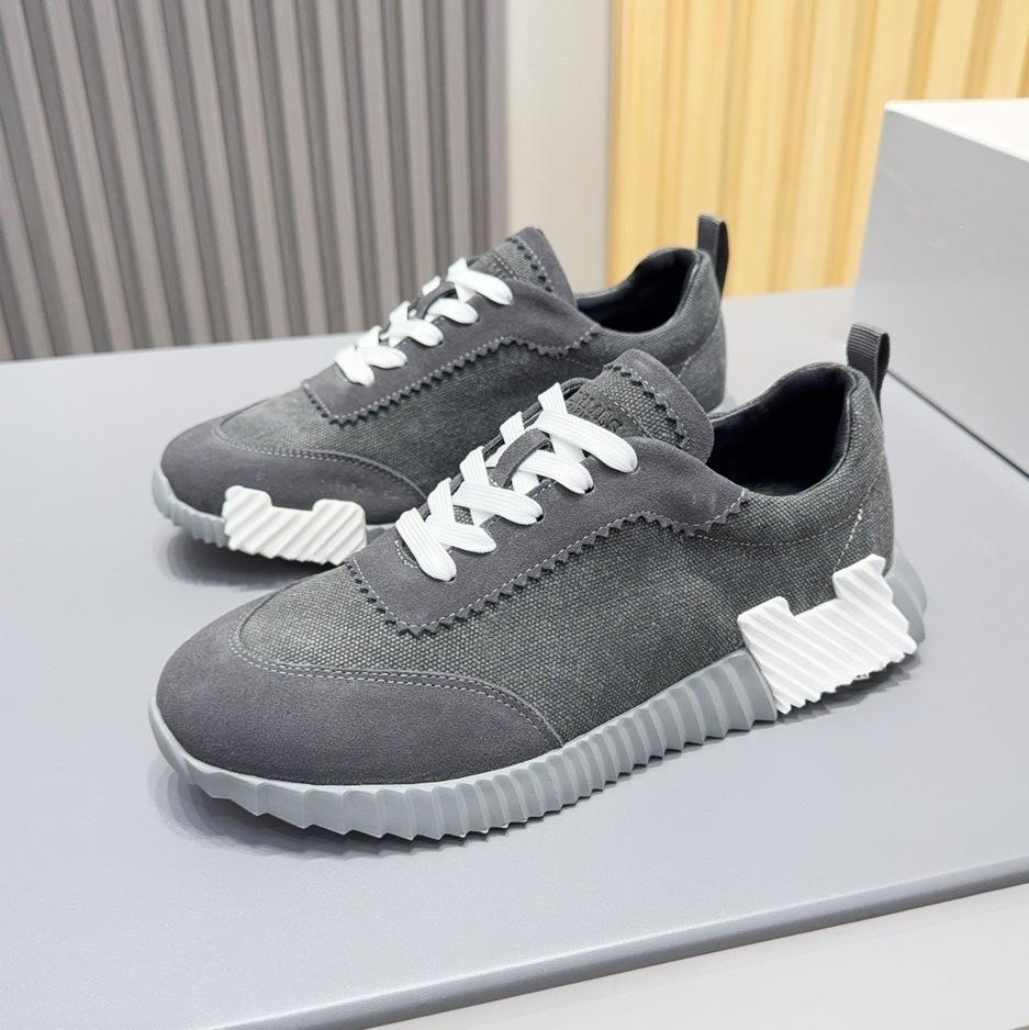H Fashion Casual Sports Shoes Early Spring Leather Men's and Women's Flat Running Shoes