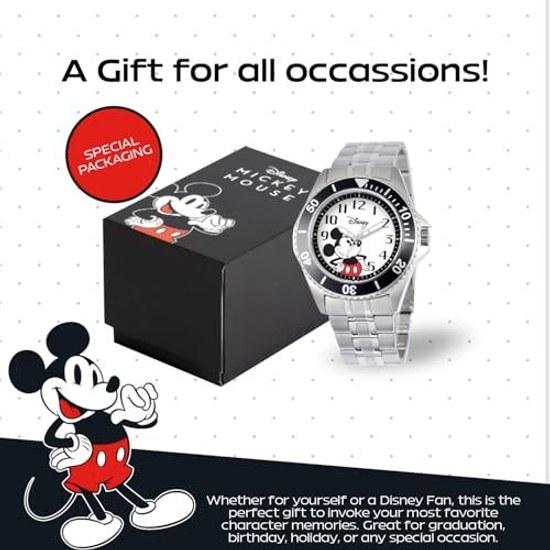 Overseas Direct Import Genuine Product Disney Mens W000524 Mickey Mouse Honor Stainless Steel Bracelet Watch.