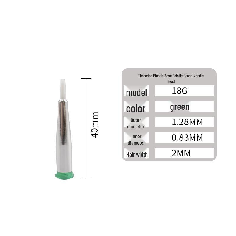Наконечник-щетка 2 мм: Дозатор клея, Круглое отверстие, Кисть-аппликатор, Пластиковое основание, Резьба