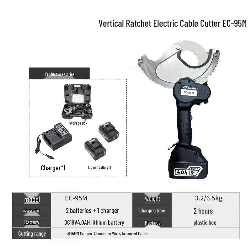 MENCCINO EC-95M Electric Ratchet Cable Cutter CN plug (adapter included)