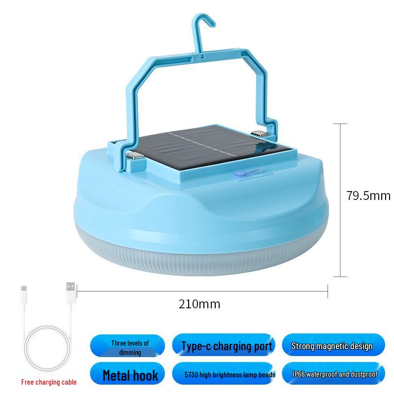 Solar-Powered Bread-Style Light with Broad Illumination and USB Charging