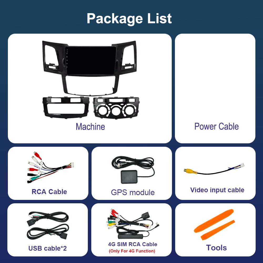 Bluetooth WiFi GPS Navigation Android 14 for Toyota Fortuner HILUX Revo Vigo 2007 - 2015 HD Screen Car Radio Multimedia Player