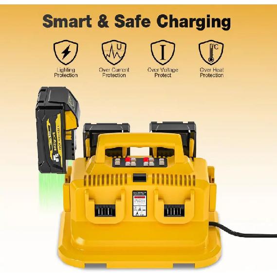 6-Ports for Dewalt Battery Charger, 20V/60V Simultaneous Charging ,Compatible with DCB200,DCB203,DCB204,Rapid Charger Station