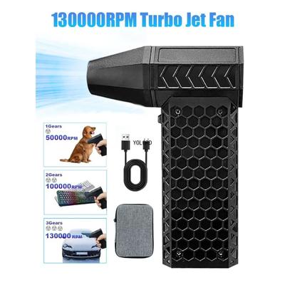 Mini Turbo Jet Fan Turbo Violent Fan 130000RPM Brushless Motor Blower 52m/s High Speed Duct Fan Electric Air Duster Dryer Blower