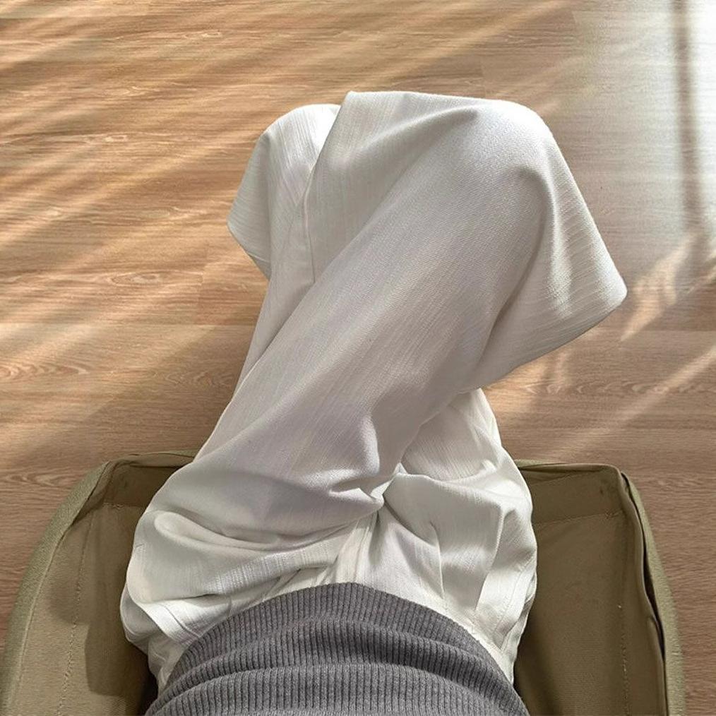 Fashionable Comfortable Loose White Wide Leg Jeans Women's Large Size Muscle Sense High Waist Straight Jeans Trousers Jeans for Women Long Denim Pants