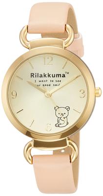 Rilakkuma Analog Waterproof Watch with Leather Strap, WW20103SXRK, Women's, Beige