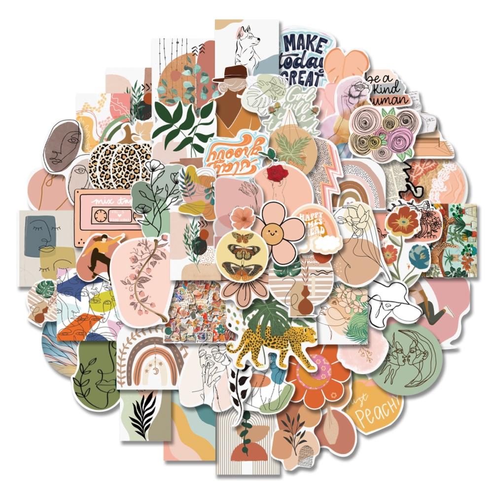 100Pcs Boho Stickers Waterproof Stickers for Laptop Phone Water Bottle Computer Luggage Helmet