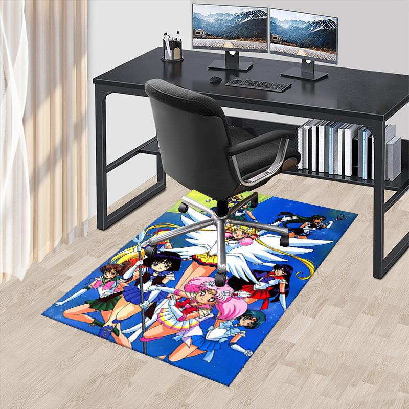 1pc Sailor Moon Anime Chair Mat - Office Desk Pad with Sailor Scout Design, Non-Slip Carpet for Home Decor, Suitable for All Seasons, Perfect Gift Ide