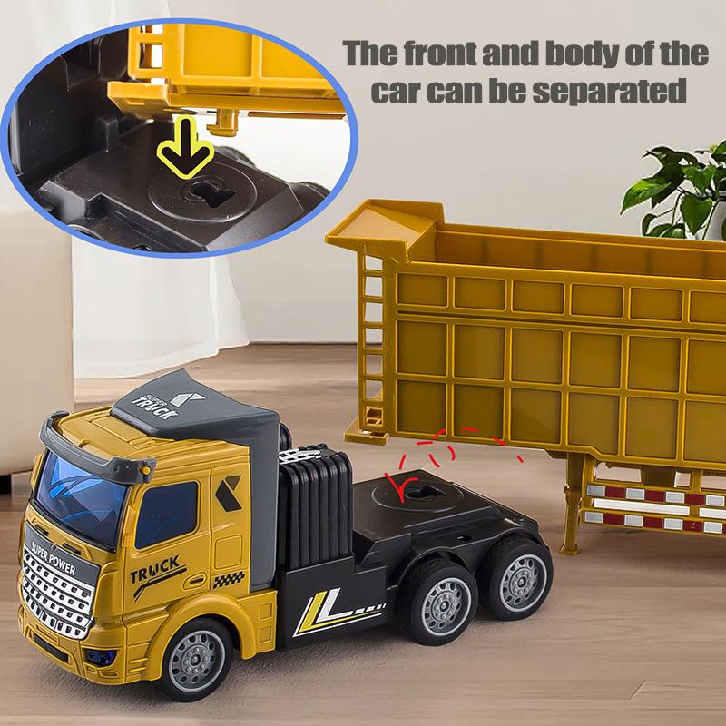 Rc Cars Truck Heavy-Duty Dump Transporter Engineering Vehicle Model Vehicle Remote Control Trailer Car Toys 1:48 Boy Toy Gift