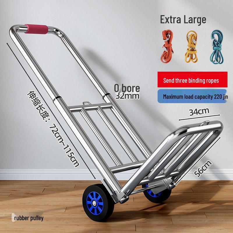 Compact Folding Hand Trolley - Portable Luggage and Cargo Cart for Home and Shopping