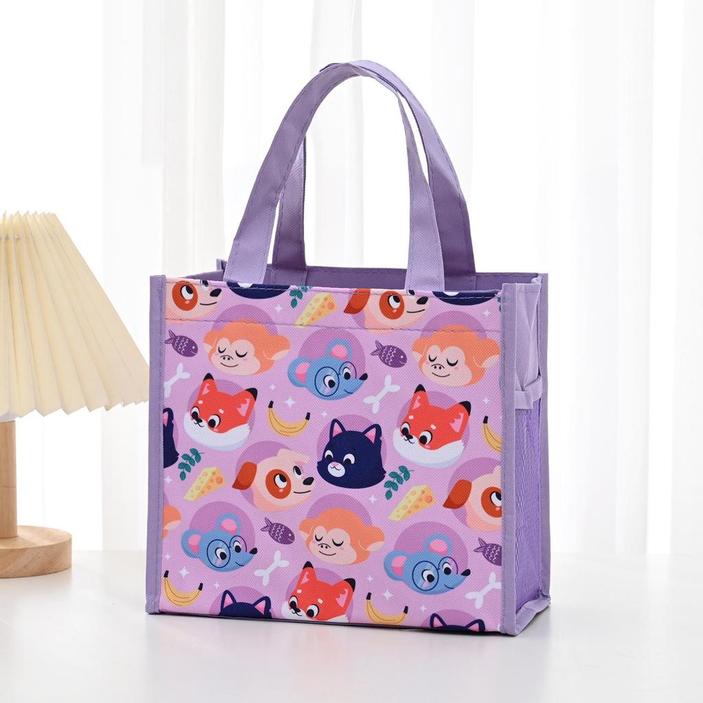 Cartoon Thickened Square Bento Lunch Bag for Kids