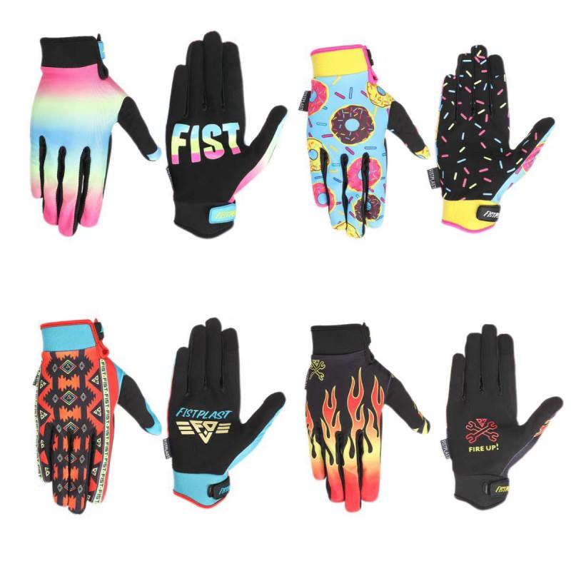 Guanti Resistenti per Mountain Bike Con Punta delle Dita Compatibile Touchscreen Colori Fiamma Arcobaleno Blu Ciambella Uomo Donna