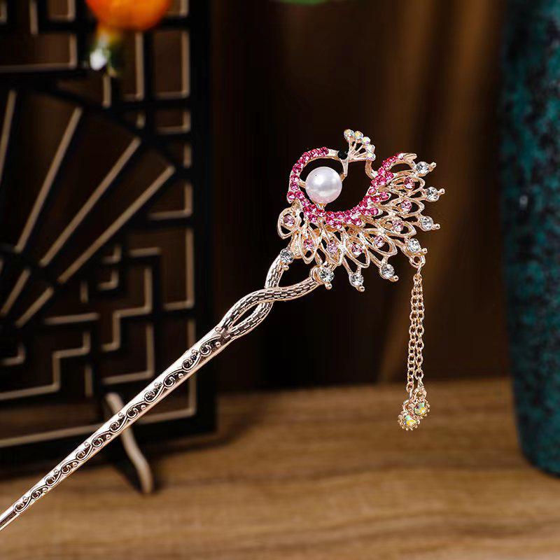 Women's 2026 Spring/Summer Chinese Tassel Alloy Hairpin - Qipao Hair Accessories
