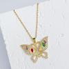  Personality Hip Hop Butterfly Necklace Color Zircon Unique Design Niche Fashion Pendant Jewelry For Young Women