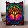 3D Abstract Tree Of Life Flannel Blanket Fluffy Children Sofa Plush Bedspread Throw Lunch Blanket for Sofa Bed Nap Cover Kids