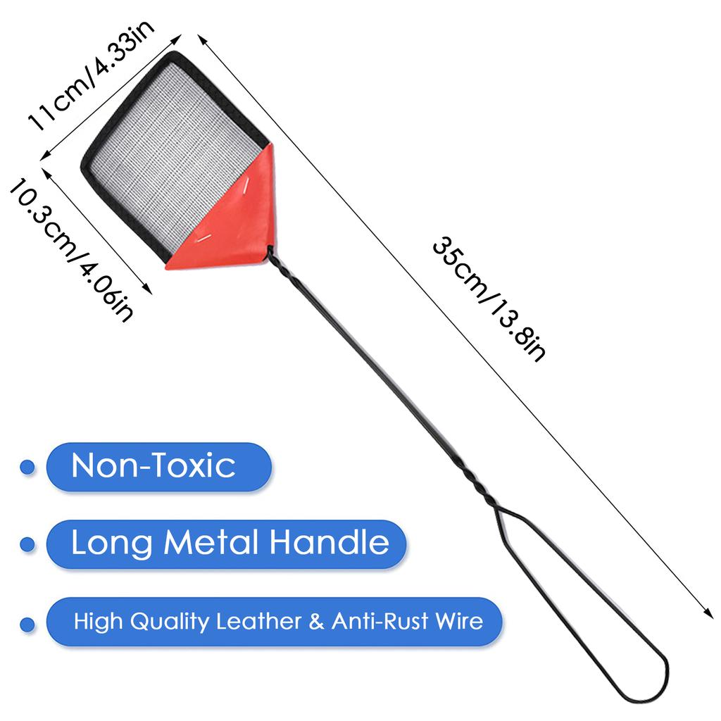 3/5ks Sada plácaček na mouchy Kovová rukojeť Heavy Duty Nástroj proti komárům Past na mouchy Letní domácí potřeby