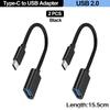For Mobile Phone USB Female to Type C Male Adapter OTG 15.5CM Long Cable For Samsung S20 Huawei OTG Data Cable Converter