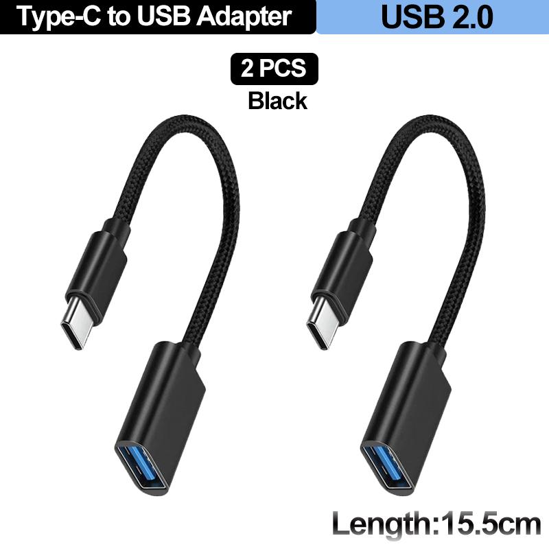 For Mobile Phone USB Female to Type C Male Adapter OTG 15.5CM Long Cable For Samsung S20 Huawei OTG Data Cable Converter