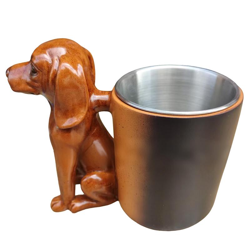 Handmade Dachshund Mug Cute 3D Dachnut Handle Coffee Cup Unique Dog Coffee Mugs Gift For Dogs Owner And Pet Lover Collection