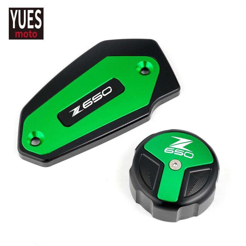 Motorcycle Accessories Front & Rear Brake Fluid Cylinder Master Reservoir Cover Cap For Kawasaki Z650 2017 2018  Universal
