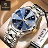 Binbang Men's Quartz Watch - Luminous, Waterproof, Rhombus Mirror Surface with Calendar & Week Display.