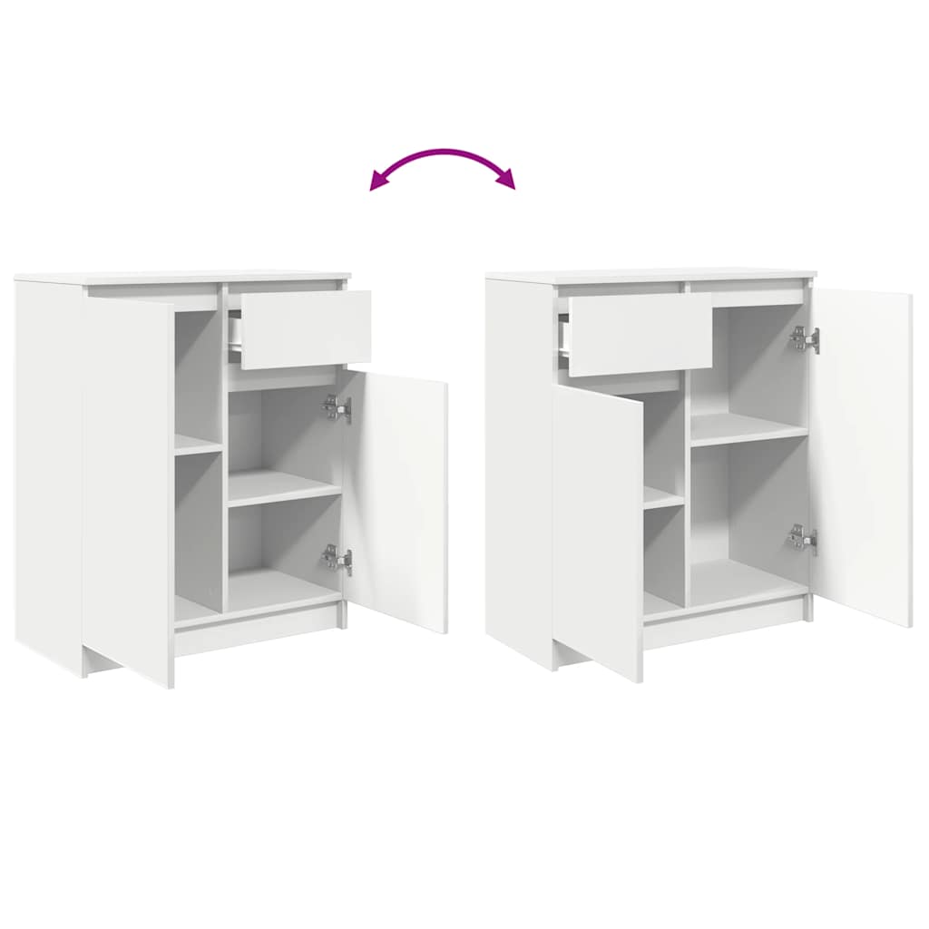 White Sideboard with Drawer 71 X 35 X 84 Cm Particleboard