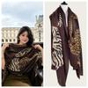 Leopard Long Cover Scarf Old Money Style Vintage Shawl Wrap Neck Scarves Draped Cardigan  Spring