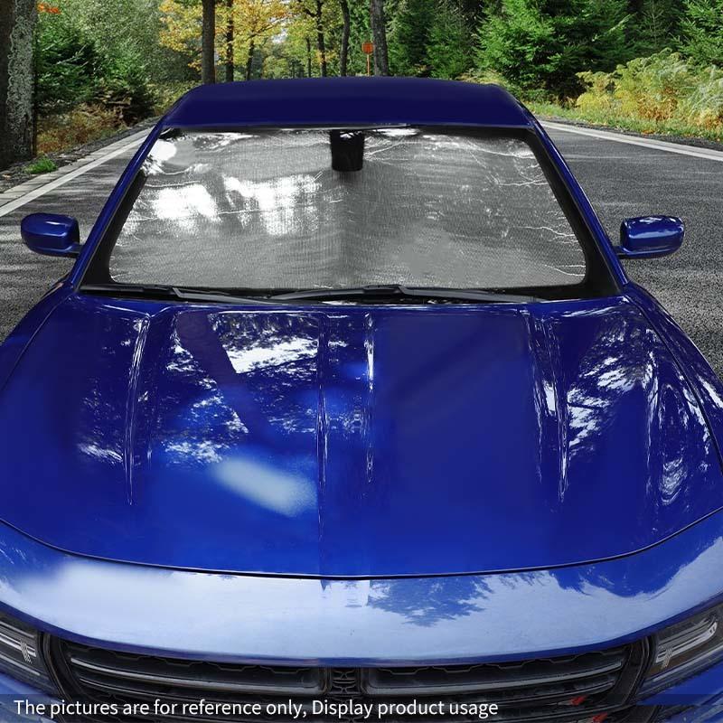 Auto Frontscheiben-Sonnenschutz Fensterblende Faltbare Sonnenblendenabdeckung Passend für Dodge Charger 2011 Aufwärts Autozubehör, 1 Stück