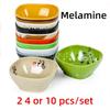 Melamin-Kunststoff quadratisch Pack Bunt Kleine Schalen Reisschalen Suppenschalen Quadratische Teller Kunststoff Restaurant Hotel Stoßfest