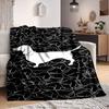 1pc Dachshund Pattern Lightweight Flannel Blanket, Comfortable and Warm Blanket, for Office and Camping Sofa Bed153