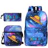 New Animation One Piece Printed Backpack for Primary and Secondary School Students Large Capacity School Bag Combination Three-piece Set