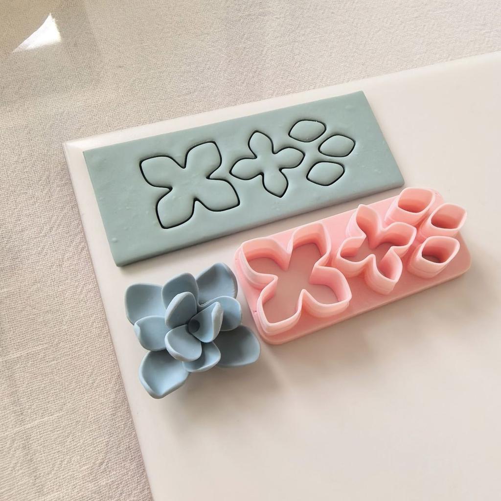8PCS Floral Clay Molds Earring Making Molds For Handmade Earrings Jewelry Making With Reusable Silicone Petal Design