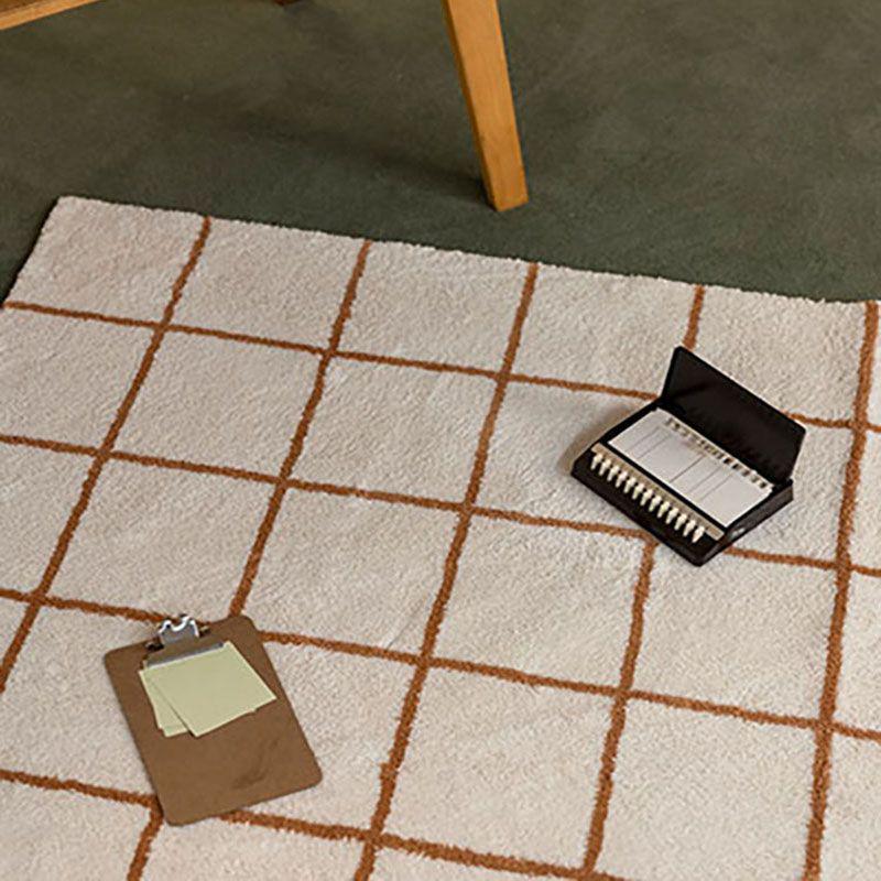 Light Luxury Plaid Faux Cashmere Carpet for Living Room, Bedroom, or Balcony.