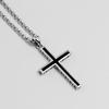 Trendy Unisex Sterling Silver Cross Pendant Necklace with Titanium Steel Chain - Personalized Korean-Japanese Fashion, Perfect Gift for Couples