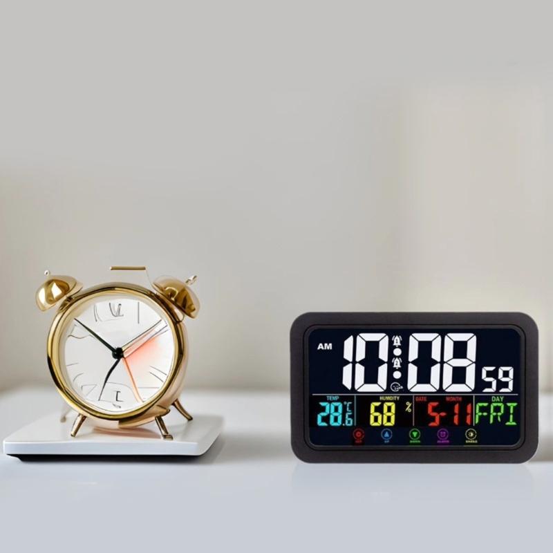 Modern LED Digital Alarm Clock Touch Activated Night Light Multicolor Bedroom Decoration Clocks For Home Office