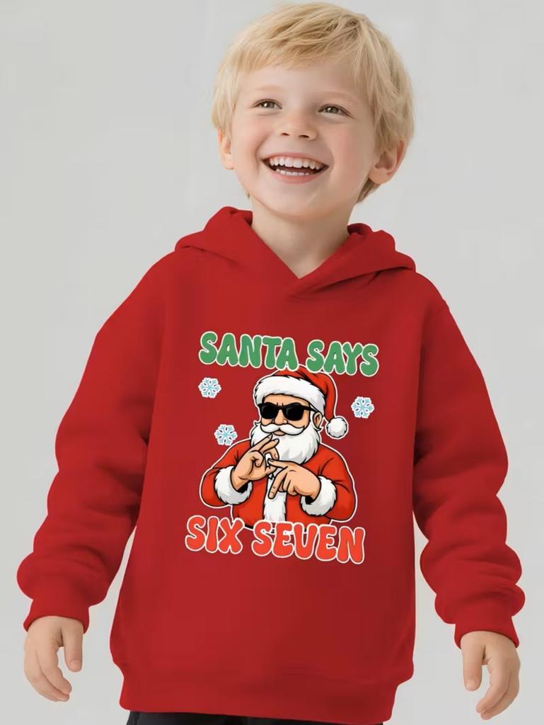 Lustiges Sechs Sieben 6 7 Meme Hoodie für Kinder Chaotischer Humor Y2k Spiel Spruch T-Shirt Weihnachtsgeschenk Jungen Oberteile Mode Kinderkleidung