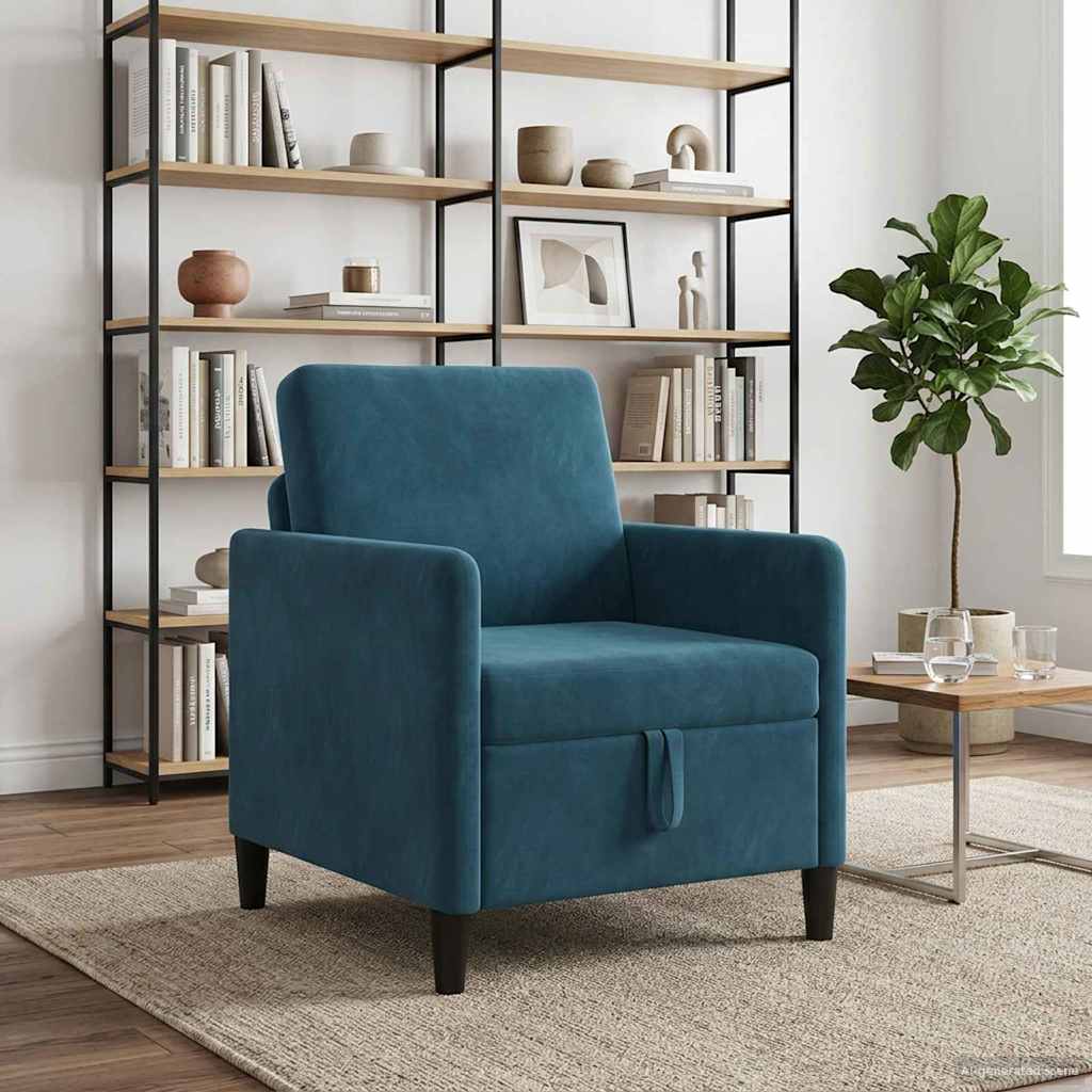 Sofa with Storage Blue 72 x 78 x 87 cm Polyester