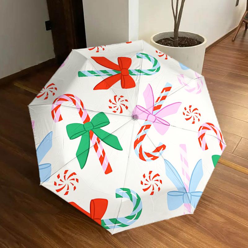 

1pc Candy Canes Automatic Open/Close Umbrella, Formal Events - Ideal Gift for Family or Friends, Outdoor Accessory yy251211133