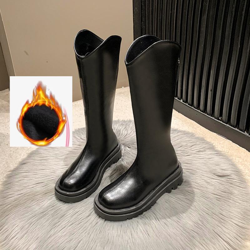 

Осенние и зимние рыцарские сапоги с плюшевыми длинными сапогами для женщин 42