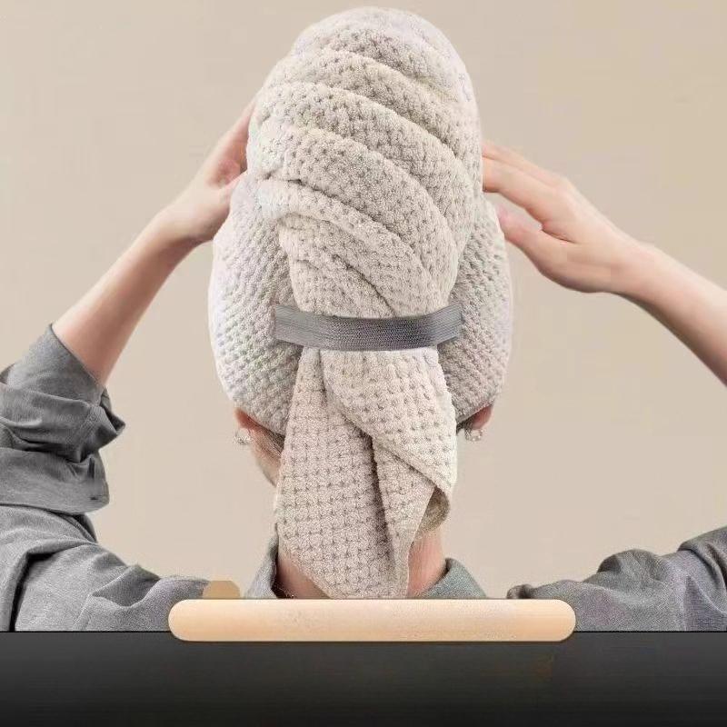 1 шт. Большое однотонное влаговпитывающее полотенце для сушки волос из микрофибры, обертка для волос с эластичной лентой, мягкое, быстросохнущее полотенце коричневый