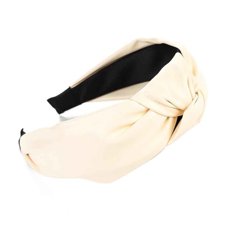 PU Leather Cross Knotted Headbands Top Knot Pu Hairbands Mothers Daughters Hair Accessories for Girls and Women