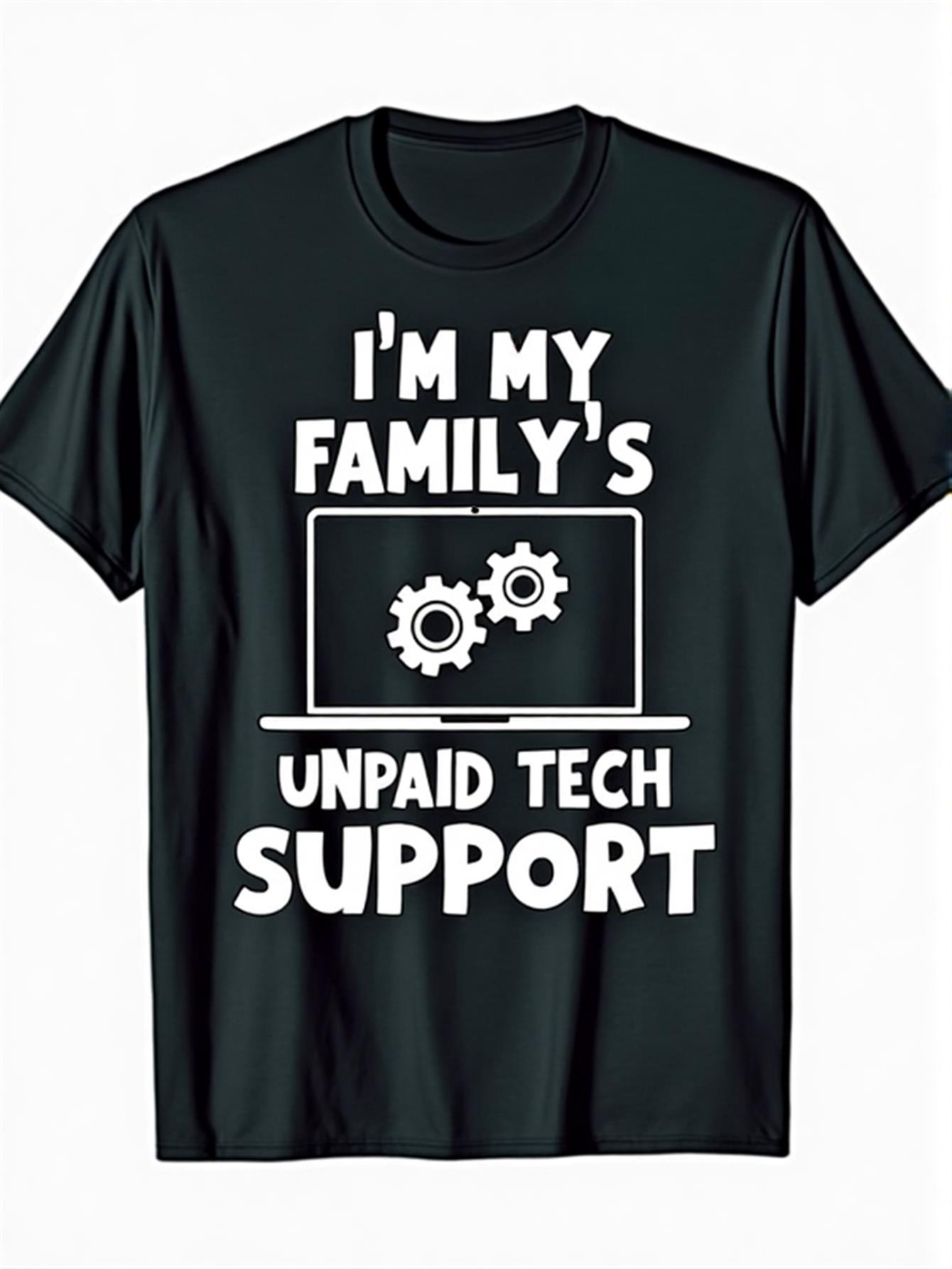 

Im My Familys Unrealized Potential Funny Tech Support Slogan TShirt 100 Cotton ONeck Short Sleeve Summer Casual Mens Tshirt S