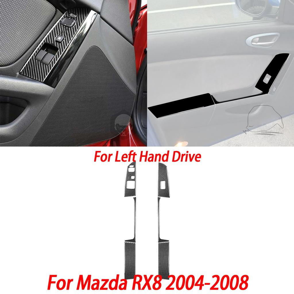 Gloss Black Plastic Car Interior Accessories Sticker AC Radio Door Handle Gear Shift Panel For Mazda RX8 2004-2008 SE3P JM1FE