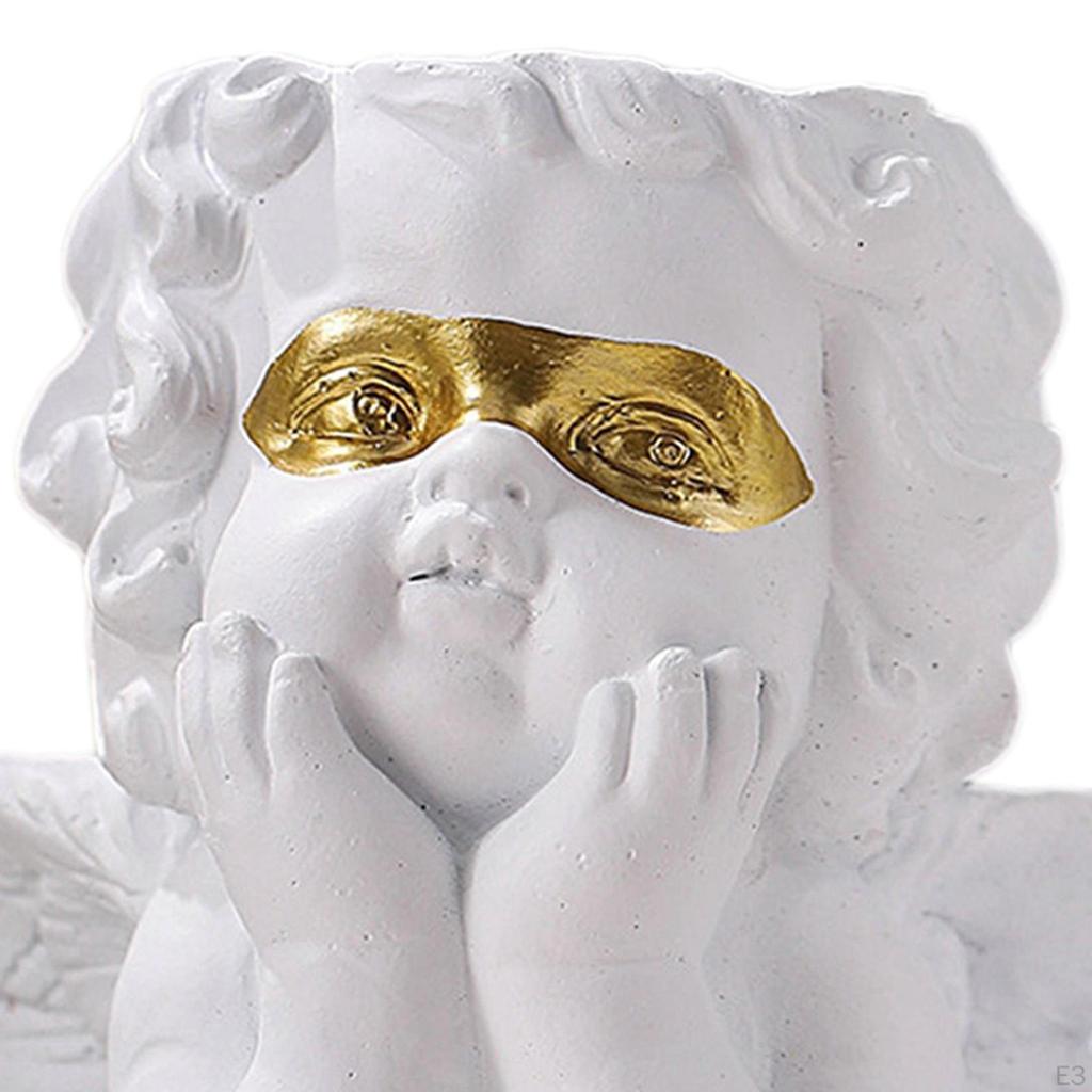 Angel Statue Planter Pot with Drainage Hole Resin Desktop Ornament Decoration Crafts